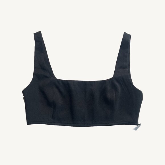 Princess Polly Black Tank Cropped Square Beck Huxley Top Size US 4 - Picture 1 of 7